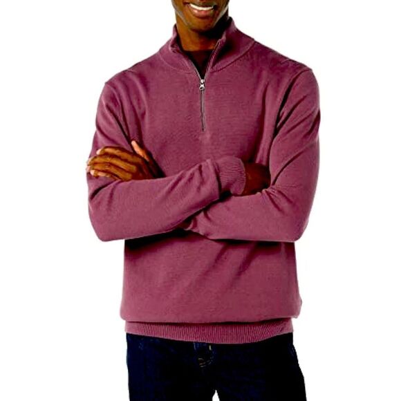 NWOT Cole Haan 1/4 Zip shirt W/pockets Sportswear brick red Size XL C17 - Picture 1 of 8